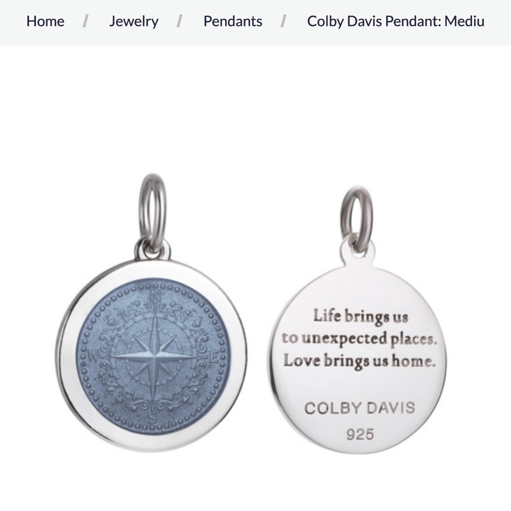 Colby Davis Pendant: blue Compass Rose - Sterling Silver pendant